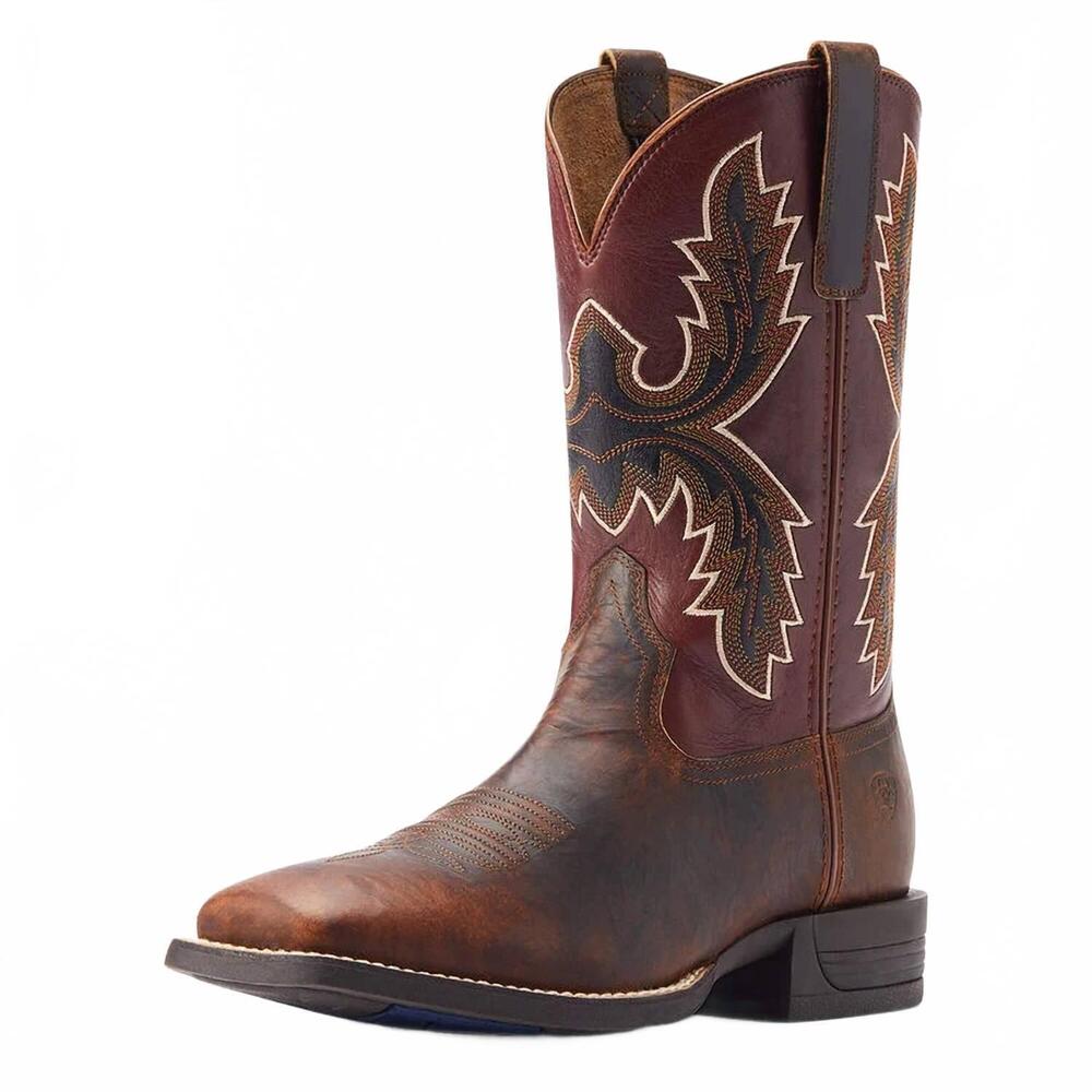 NEW ARIAT men's pay window western boots in bartop brown